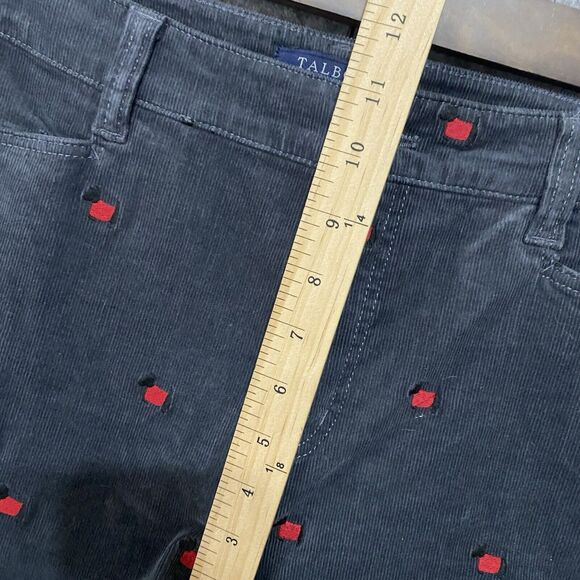 Talbots Corduroy Pants Womens Sz 14 Gray Scottish Terrier Simply Flattering - Picture 9 of 9